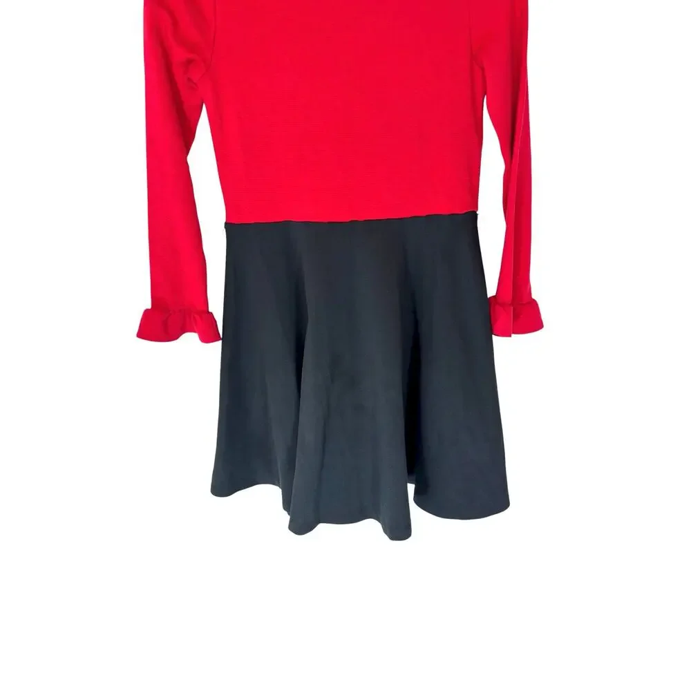 Polo Ralph Lauren Girl's Dress Black Red Holiday‎ Christmas Long Sleeve Large